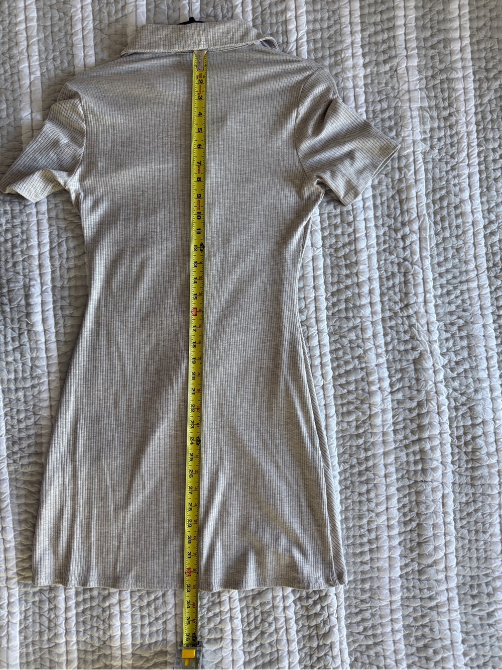 Reformation Beige Button-Front Ruched Polo Dress - Picture 5 of 6
